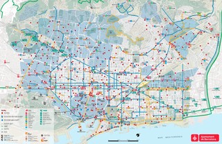 Carte des pistes cyclables de Barcelone
