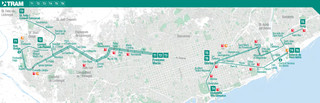 Carte du reseau de tramway de Barcelone